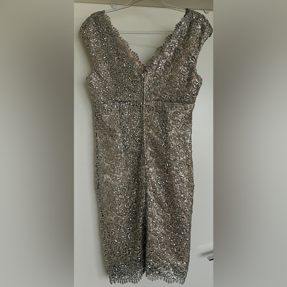 Gold and silver sequined petite evening dress 14P - Picture 2 of 13